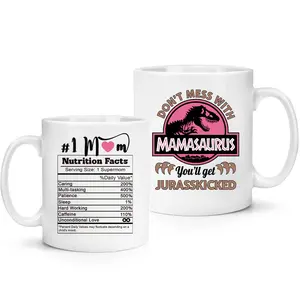 Mamasaurus Don't Mess with Mug, Perfect Gift for Strong Mom, Nutrition Facts Gift,  Mother Day 2025 Coffee Cup, Birthday Gifts