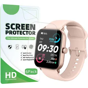 Screen Protector For IDW13 / IDW15 / IDW19  Watch 1.8" (6 PACK) Full Coverage Clear TPU Film Compatible for aeac/Fitpolo/Quican SmartWatch
