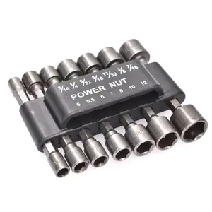 14-Piece Impact Driver Socket Set, Extension Adapter & Power Nut Driver, Drive Sockets for Electric Drill Bits & Wrenches, Hex Bit Socket, DIY & Professional Use