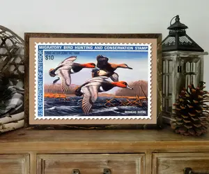 1987 Duck Stamp Poster, Duck Hunting Art, Vintage Federal Stamp Poster, Ideal Wildlife Wall Decor For Collectors Gift Decoration Ornaments Artistic