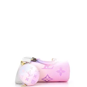 Pre-owned Louis Vuitton Canvas Coated Shoulder Bags Papillon Handbag Spring in the City Monogram Giant Canvas BB by Rebag