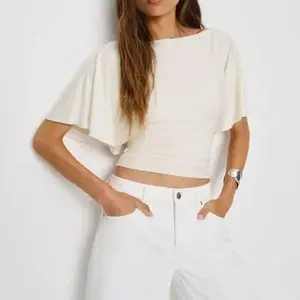 EncoLax Women's Cinched Waist Shirt Short-Sleeve Boat Neck Knit Top Stylish Streetwear Basic Sports T-Shirt Top Casual