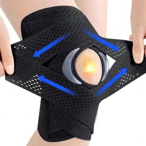 Plus Size Breathable Air Mesh Sport Knee Brace - Adjustable Wrap with Side Stabilizers, Custom Fit Support, Knee Pain Tool for Arthritis, Meniscus Tear Management, Anyone Seeking Pain Relief and Support