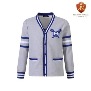 Hampton University Heather Grey Fleece Cardigan