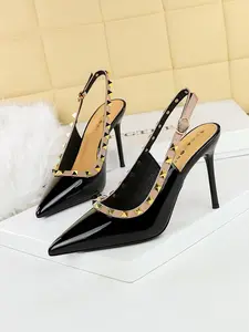Women's Fashionable Studded Decor High Heel Shoes, Elegant Pointed Toe Slingback Heels for Party, Daily Clothing Decor for Women & Girls, Footwear