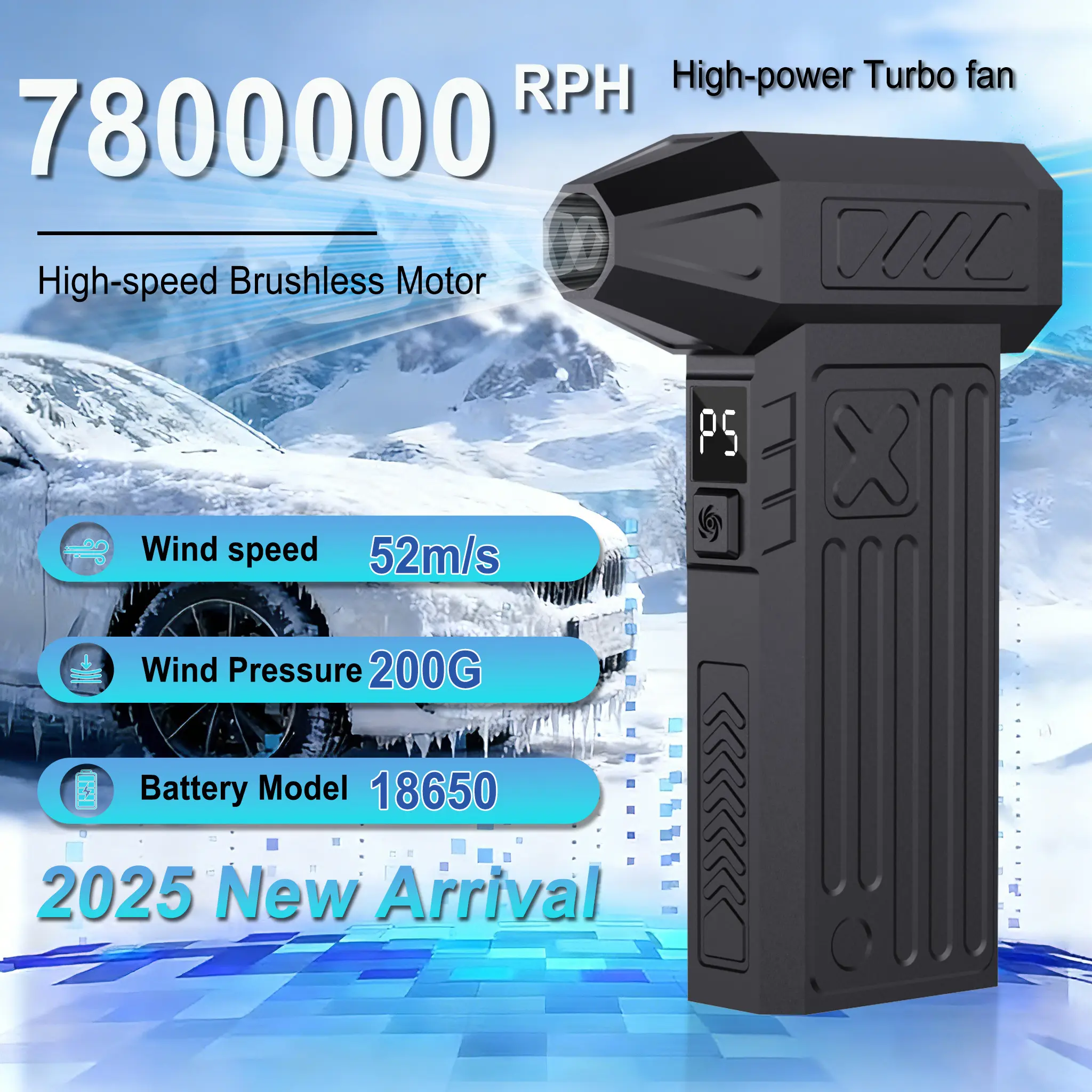 Compressed Air Dust Remover, 130000 Rpm Powerful Rechargeable, Three-Speed Mini Hair Dryer, Quick Charge, for Leaves, Computers, Keyboards, Cordless Keyboard Cleaner, Computer Air Duster