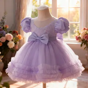 61 Girl Mesh Sequin Birthday Party Casual Princess Dress For Gathering Girl Christmas Embroidered Fashionable Elegant Dress