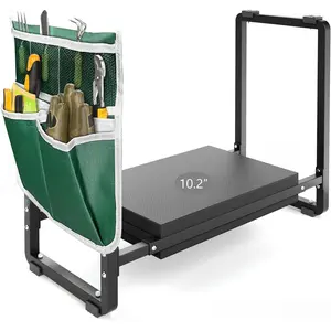 Garden Kneeler and Seat, 10.2"  Heavy Duty Thick Gardening Bench for Kneeling and Seat - Multifunctional Kneeler Bench, Gardening Gifts for Women, Seniors Grandparents, Black