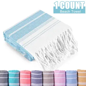 Oversized Beach Towel Sand Free Quick Dry Easy To Carry Turkish Linen Beach Towel 72'*38' Packable Super Absorbment Swim Gym Pool Towel Blanket For Adult Children Camping Summer Vacation Essentials Accessories Must Haves Beach Swim Stuff Colorful Stripes