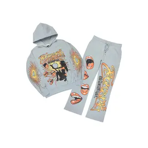 Rock n Roll Heather Grey Hoodie/Baggy Pant Track Set