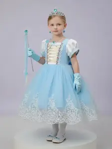 (Dress + all accessories) Girls Sleeping Beauty role play first birthday dress purple performance costume princess tulle skirt anniversary gift Party Costume Accessory Dress Up Costume