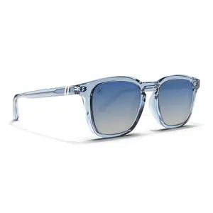 Blenders Sydney Crystal Sky Sunglasses – Polarized Blue Mirror Lenses, UV400 Protection, Scratch‑Resistant, Gloss Transparent Blue Frame