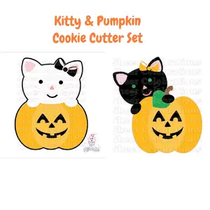 Kitty & Pumpkin Cookie Cutter Set of 2