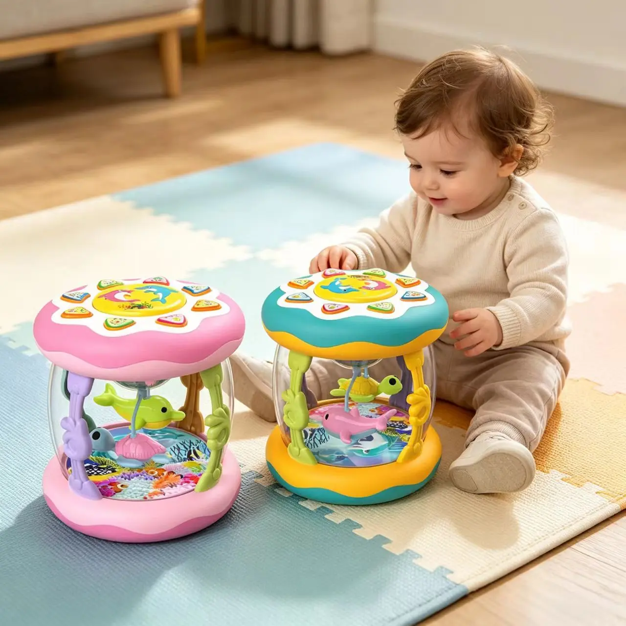 Montessori Interactive Duck-Shaped Sensory Musical Toy for 2-3 Years Infants - Music Lights, Soothing Lullaby, Educational Unisex Outdoor Gift, Infant