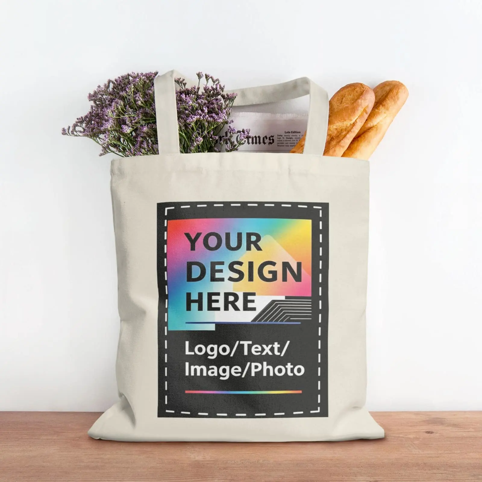 Personalized Tote Bags for Business – Custom Logo Heavy Duty Canvas bags – 1/5/10Pack Reusable Bulk Bags – Promotional Totes for Grocery, Trade Shows, Gifts