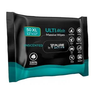 Wipes for Adults, Adult Wipes for Elderly 50 XL 12''x 12'' Body Wipes for Adult Bathing, Shower Wipes for Adults No Rinse, Biodegradable Hygiene Cleansing Wipes for Women Men for Gym Travel