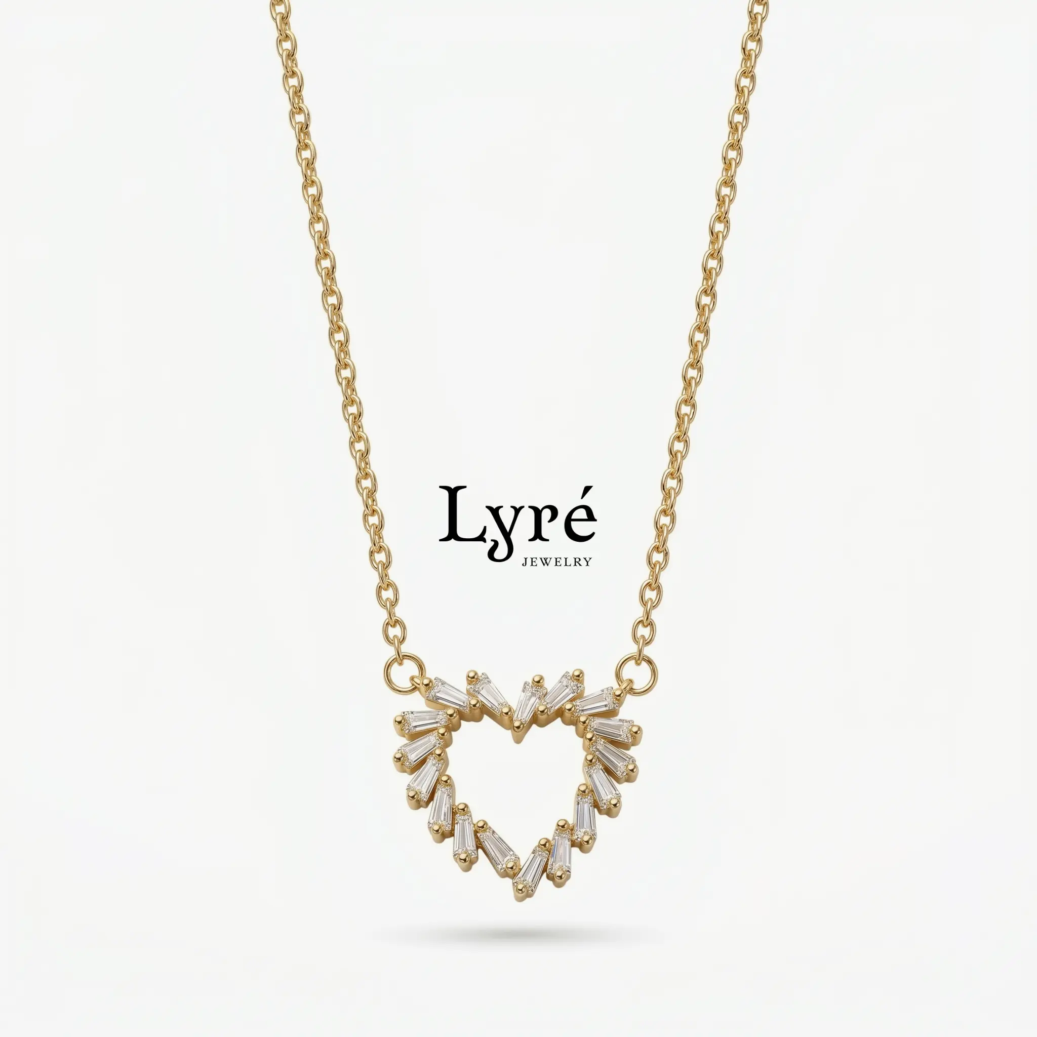 Amara Baguette Heart Necklace | NCK001