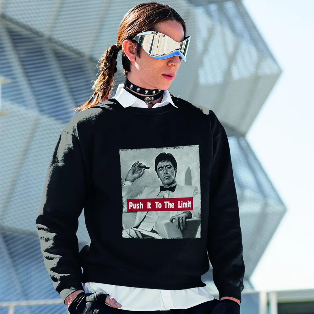 Scarface Chic Boutique: Explore Iconic Crime Film Sweatshirts!  Elevate Your Streetwear Game, Embrace Tony Montana's Legacy, & Enjoy Premium Comfort with Unique Designs.