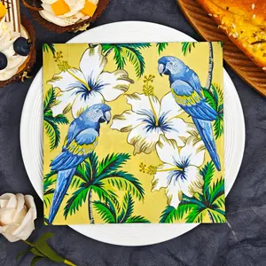 20/50pcs 33*33cm 2ply Tropical Parrot Flower Pattern Party Napkins, 20/50 Pcs Disposable Napkins, Ideal for Theme Parties, Company Events and Friend Gatherings