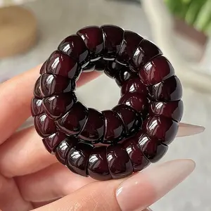 September Laurel High-Density Purple Bodhi Root Cuban Link Bracelet – Fidget and Finger-Rolling Handcrafted Bracelet for Students and Office Workers"