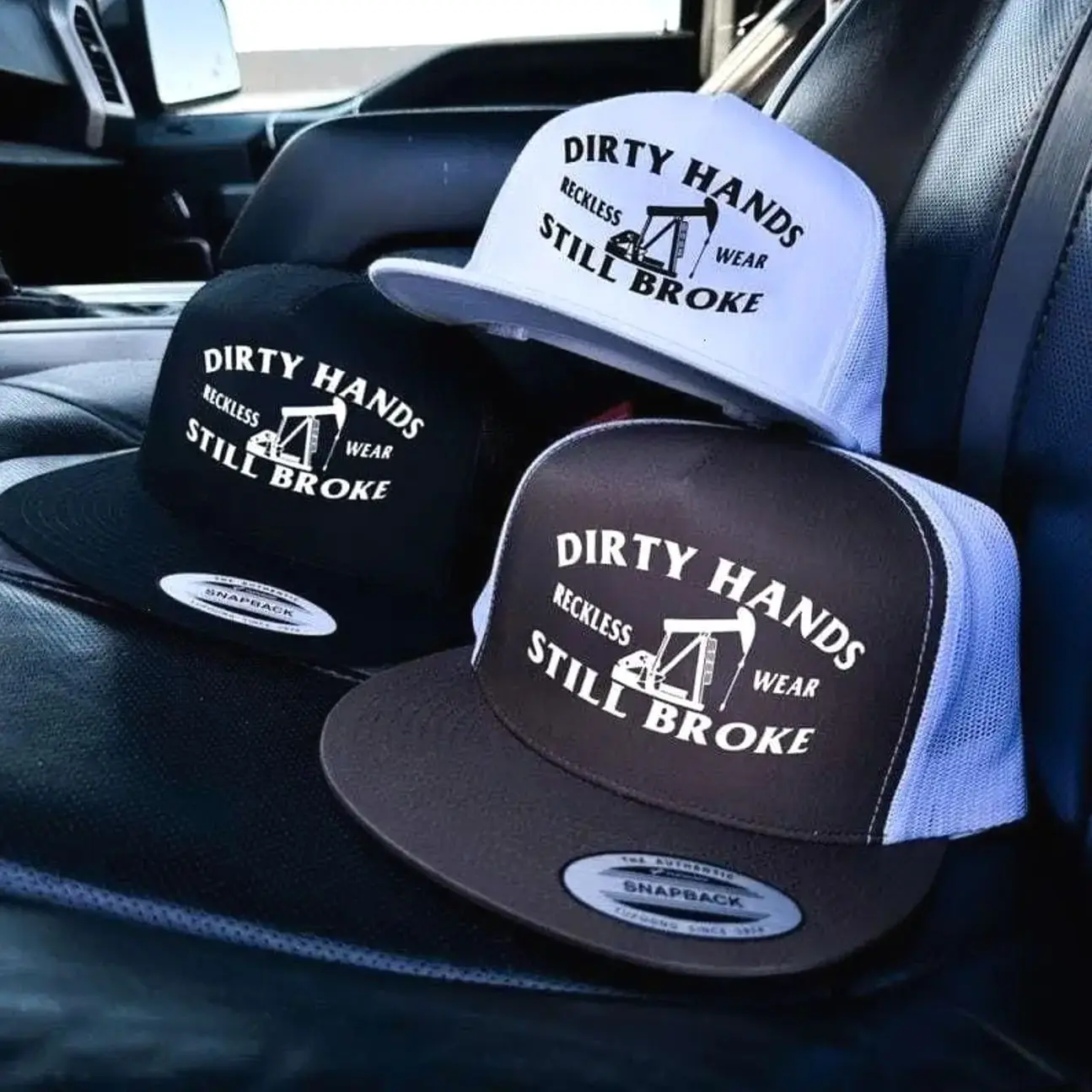 Dirty Hand Still Broke Trucker Hat  and Partying Vintage Gift For Him and Adjustable Fit for Men and Women