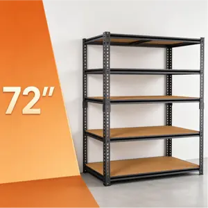 Zeukmxoo 72-inch high five-tier adjustable metal storage rack/shelf, each layer supports up to 440 lbs; suitable for garage, basement, warehouse, pantry, closet, kitchen, and craft workshops’ storage needs.