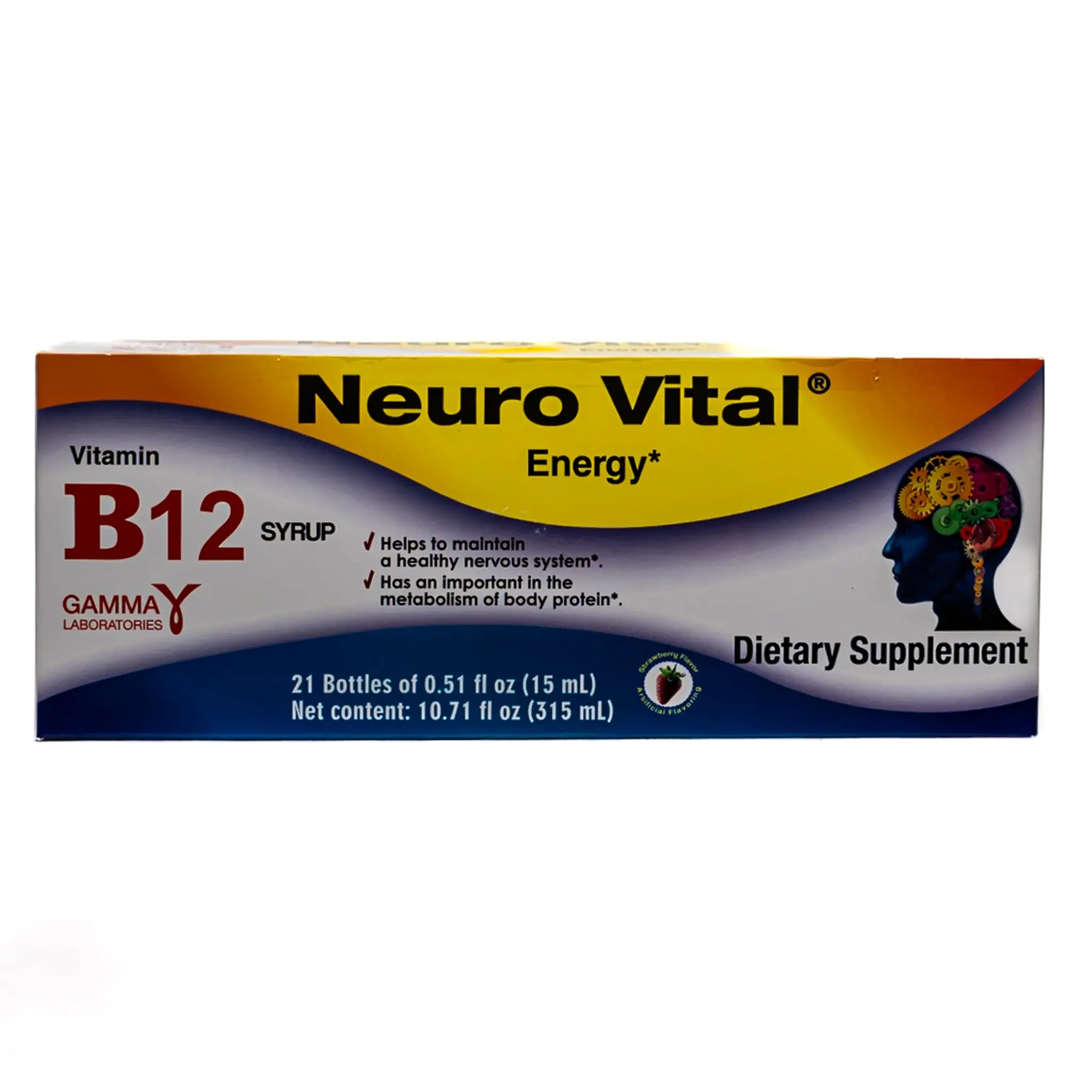 Neuro Vital Liquid Vitamin B12 Focus Supplement - Edible Dietary Support for Brain Health, Fatigue Relief, Healthy Nervous System & Metabolism (Individual Bottles, My Store, No Excessive Additives)