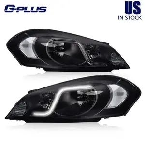 1Pair Fit For 06-2016 Chevy Impala Limited Smoked Lens LED Headlights Headlamps