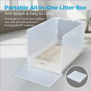 2-in-1 Litter Tray Enclosure Splash Guard for Cats & Dogs Removable Mat Prevents Spills Easy Clean Portable All-in-One Litter Box automatic stainless steel