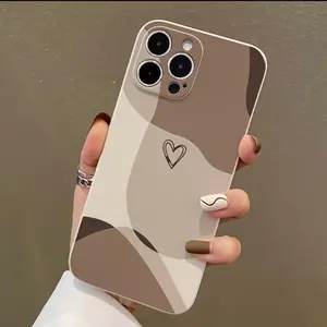 Fashion Heart Pattern Phone Case, Decorative Phone Protective Cover, Phone Accessory Compatible with iPhone 15 14 13 12 11 Series