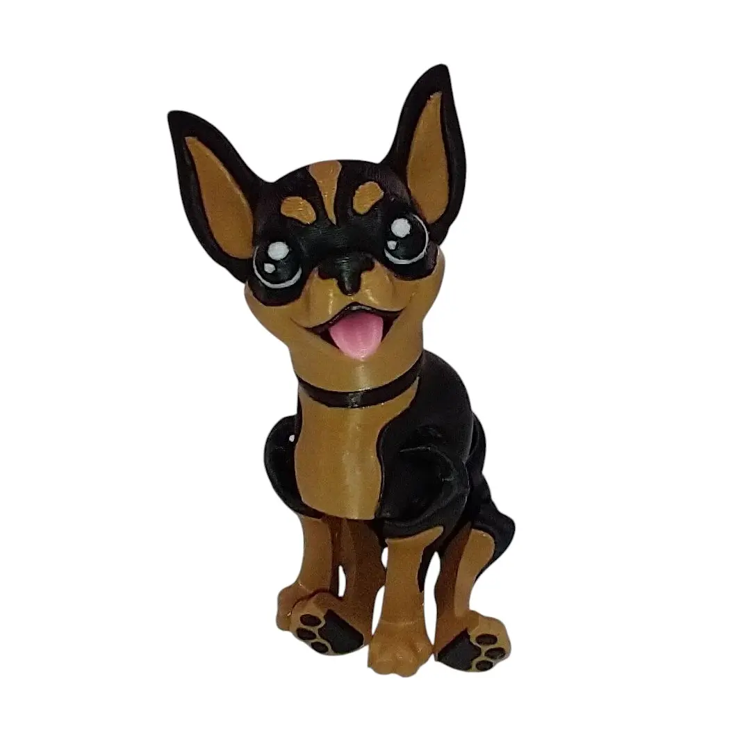BS208Creations 3D Printed Articulating Chihuahua Figurine - PLA Plastic Artistic Ornament, 3 in Long Adjustable Home Decor Statue for Modern Interiors, Figurines & Miniatures