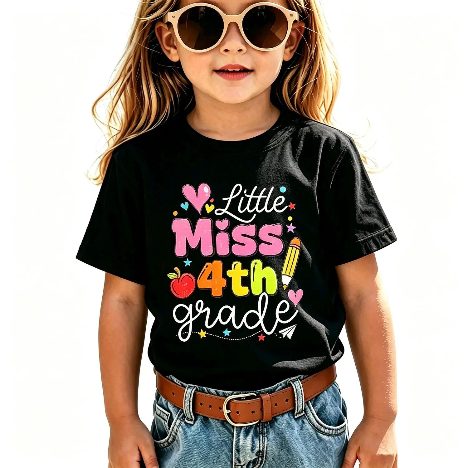 Boys Little Miss 4th Grade Back to School Cute Fourth Grade Boys T Shirt Tee Top Casual Stylish Apparel