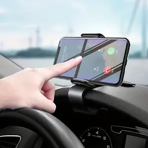 Car Dashboard Phone Holder Clip-On Car Interior Clamp Rotating Navigation Phone Stand, Universal Fit, Durable Design, Easy Installation, Cell Phone Car Mount, Universal Smartphone Holder