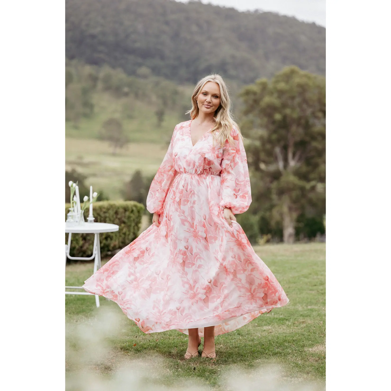 Anisa Maxi Dress - Pink Floral