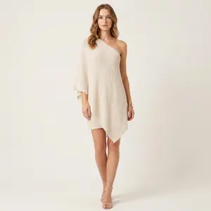 2026 Women Senior Sheer Poncho Top Irregular Beach Shawl Drop Shoulder Knit Lightweight See Through Summer Shrug Cover Shawl for Beach Vacation Swimsuit Coverups poncho moo moo and scarf set