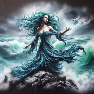 5D DIY Full Drill Round Diamond Painting - Diamond Art Painting Kit Goddess, Waves, Rocks Mosaic, Canvas - DIY Wall Decor, Home Wall Decoration, Perfect for Valentine's Day, Independence Day, Birthday, and Anniversary Gifts Diamond Painting Kits