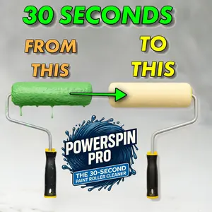 30 Second Paint Roller Cleaner, using Centrifugal Force with less mess and hassle, PowerSpin Pro ONLY