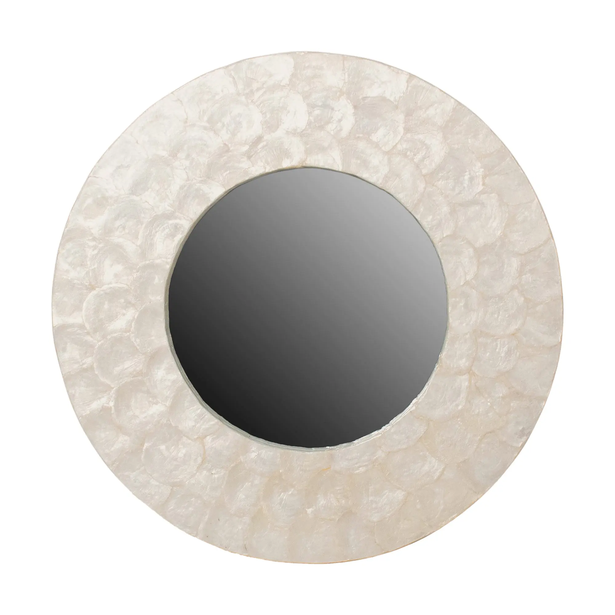 Jemma Round Capiz Shell Wall Mirror, 27"
