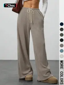 High Waist Soft Comfortable Wide Leg Casual Pants, Versatile Athletic Trousers for Relaxed Fit, Ideal for Everyday Wear Knit Womenswear