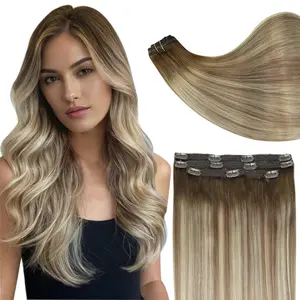 Full Shine Lace Clip in Hair Extensions Real Human Hair 3 Pcs Clip ins 50Gram for Women