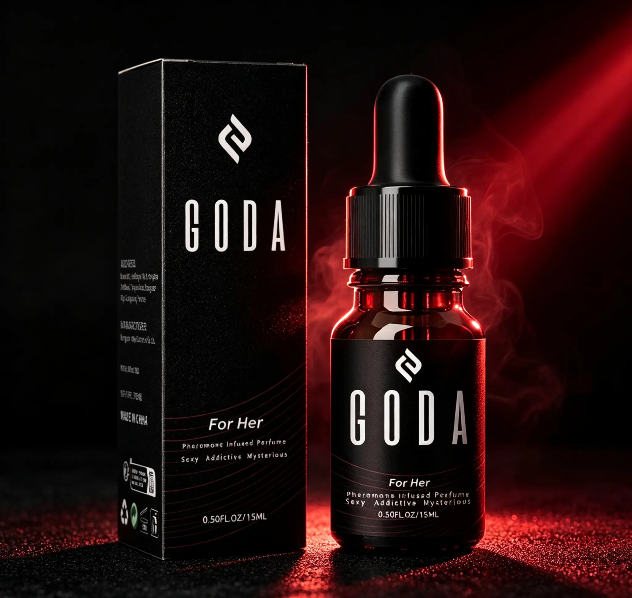 GODA For Her Pheromone Perfume Oil for Women 15ml (0.50 FL OZ), Long-Lasting Floral Scent with Jasmine & Rose, Sweet Spicy Aroma, Vegan Cruelty-Free Travel Size Fragrance