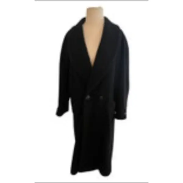 Vintage John Weitz Wool Cashmere Overcoat Black 4 Petite Lined Business Wear