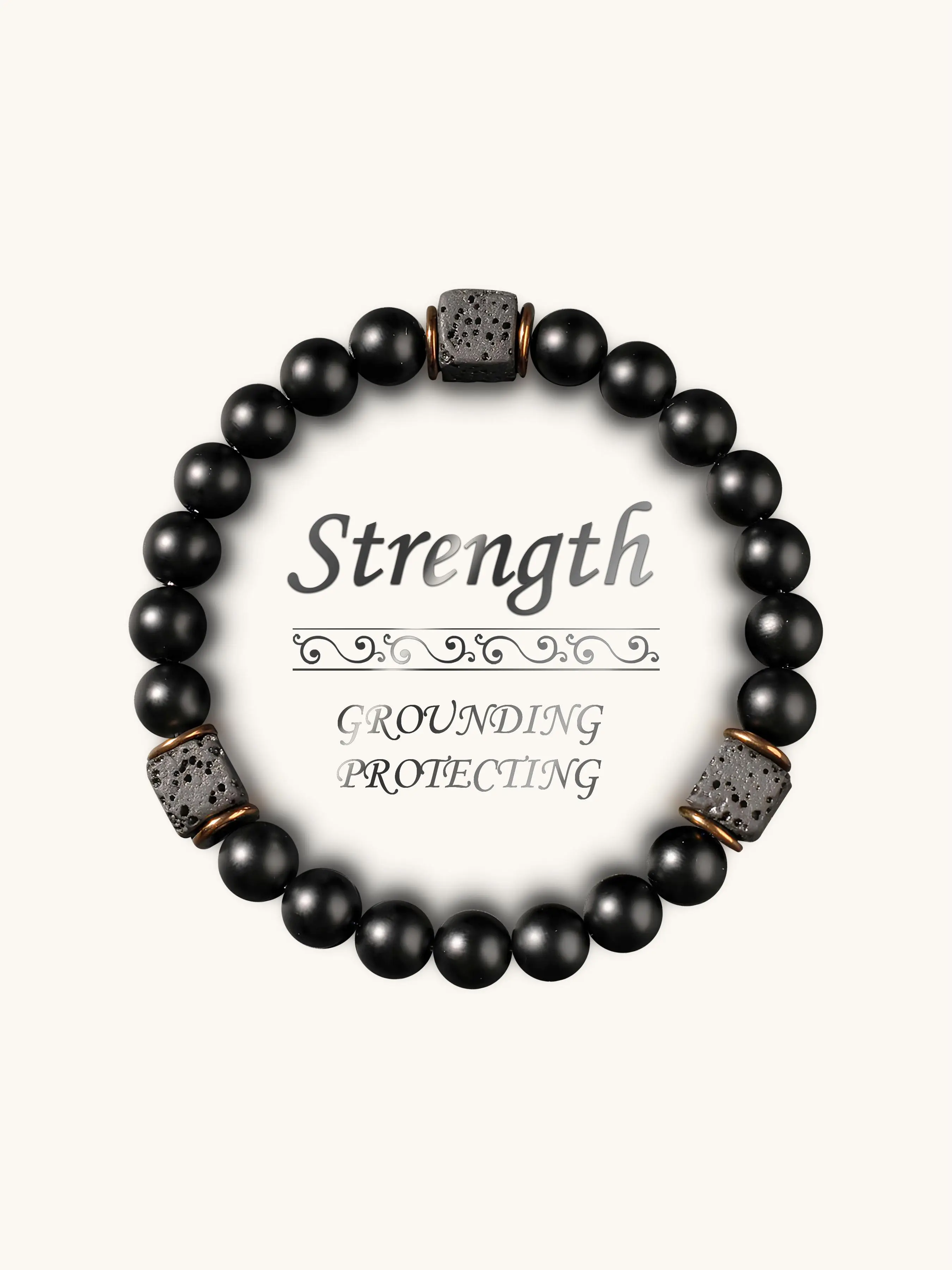 Onyx Stone Beaded Bracelet, 8mm Matte Beaded Bracelet for Men, Grounding & Protecting Stone, Men's Jewelry for Confidence & Stability