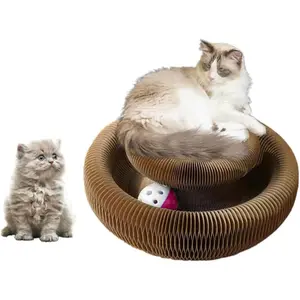 Kitty kurl Magic Organ Cat Scratcher Board Cat Ball Adventure The Ultimate Interactive Mental Physical Exercise for Indoor Cats Toy