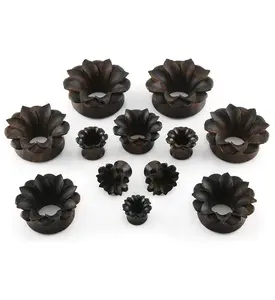 Lotus Flower Sono Wood Tunnel Plugs