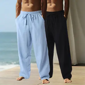 Men's 2-Pack Straight-Leg Pants - Featuring drawstring waistbands and soft, breathable fabric, these comfortable and casual pants are perfect for everyday wear around the house
