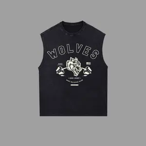 [GoldenIron]  Wolves Club Bodybuilding Retro Unisex Washed Tank top, T-Shirt , 100% Heavy Cotton Gold's Gym Workout Hoodie Tee, Men's Sport Outfit, Gym Men's Hoodie T-shirt - Tank Top, Muscle Training Shirt, Gift for man