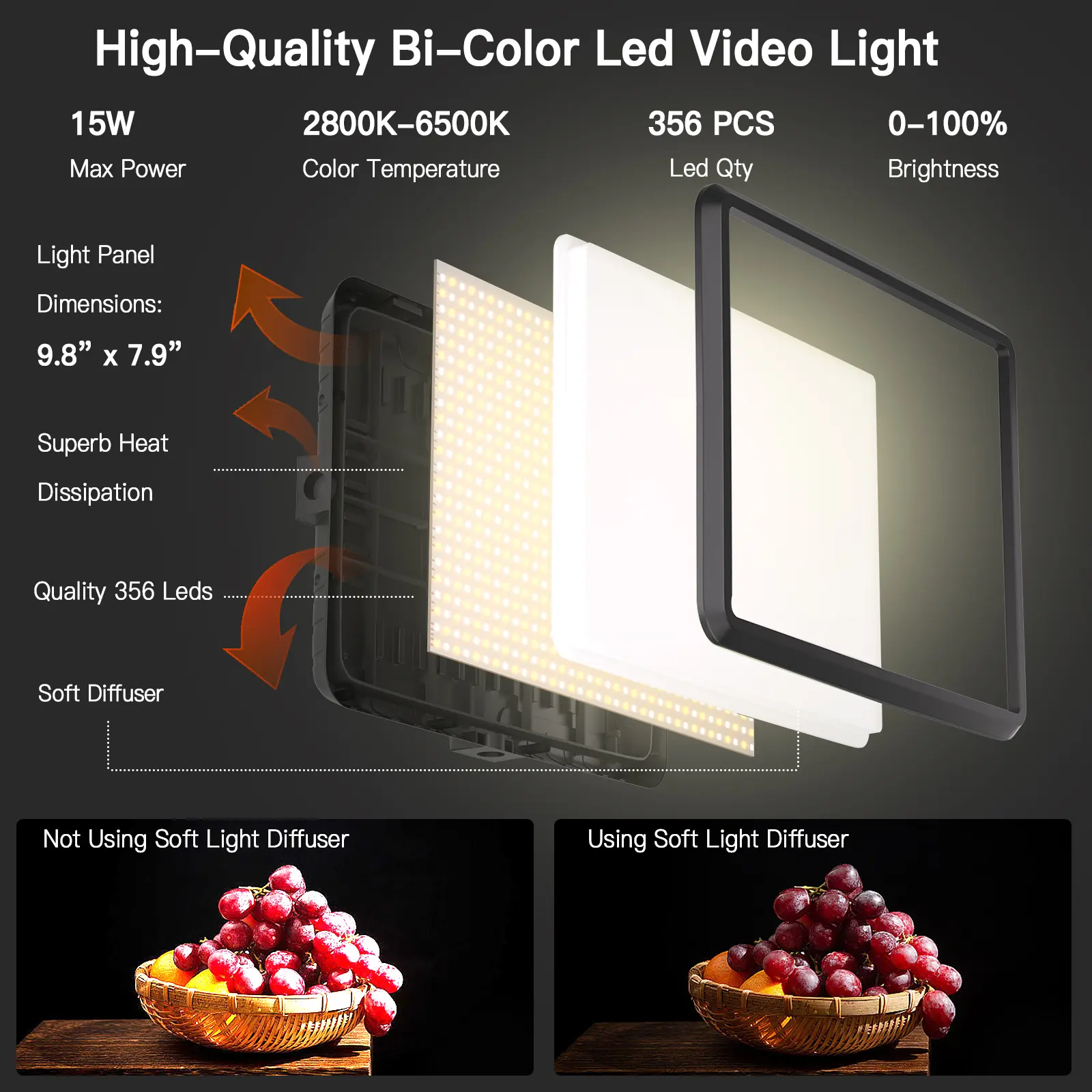 NiceVeedi Fotografie Verlichting, 2-Pack Bi-Color Studio Lichten 2700 NiceVeedi Fotografie Verlichting, 2-Pack Bi-Color Studio Lichten 2700