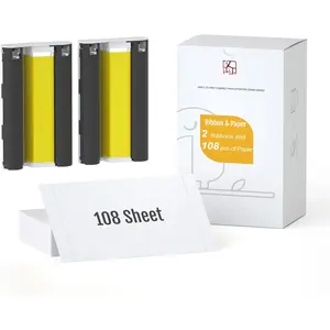 4"X 6" Photo Paper 108 Sheets and Two Ribbons,Designed for CP4100/CP4000L Photo Printer