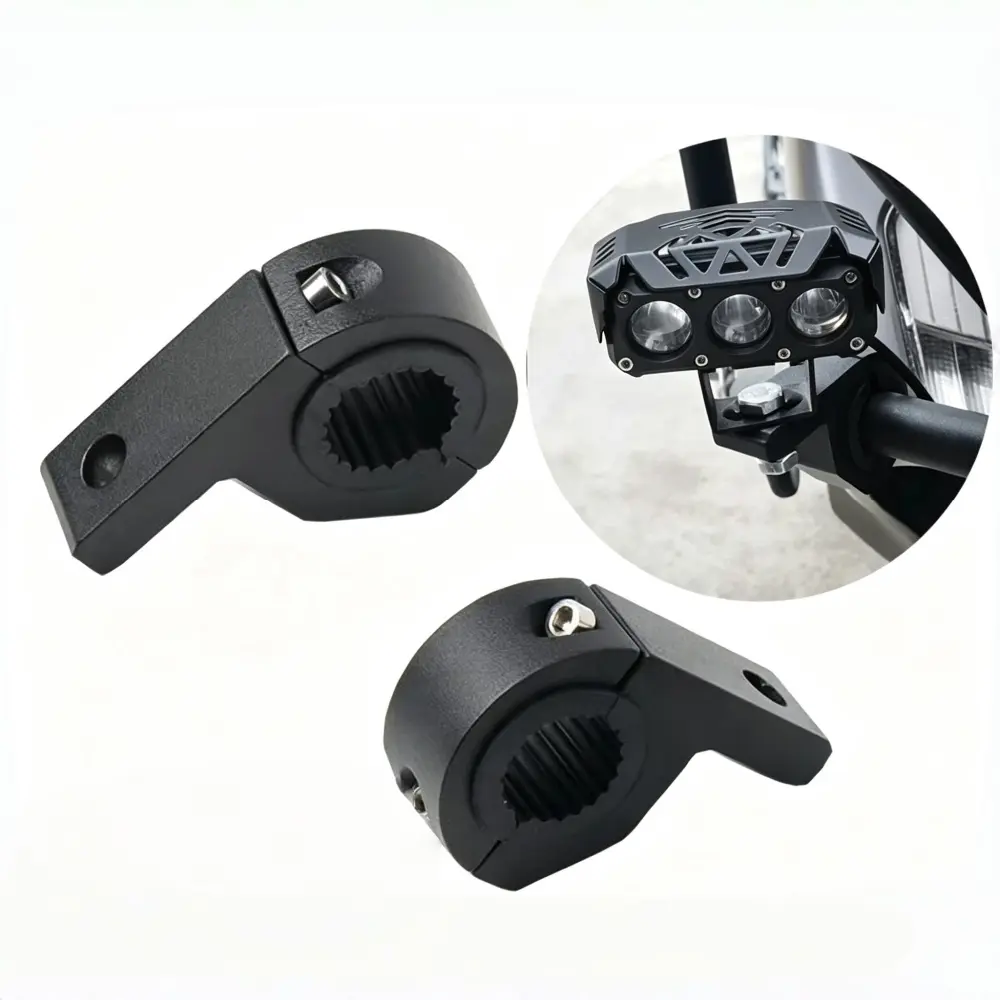 ABS Plastic Heavy-Duty Drill-Free Pipe Clamps - Toolless Install, Universal Tube Clips, Light Bar Bracket with Combination Luggage Lock for Car Roof Racks, Motorcycle Handlebars